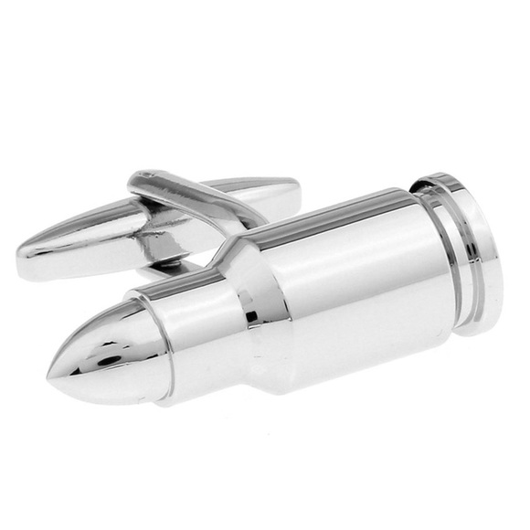 Silver M16 Rifle Bullet NRA Cufflinks - Picture 3 of 16